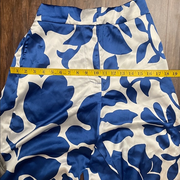 NWT House Of Harlow 1960 Palazzo Pants blue white wide leg high waist small - Picture 5 of 16